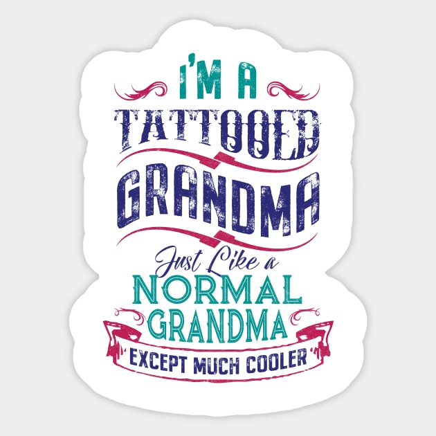 Tattooed Grandma Sticker by BrillianD